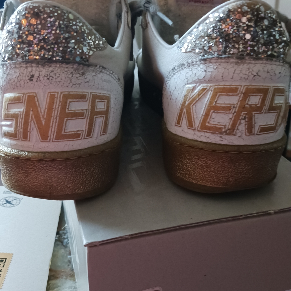 Golden Goose White Sneakers with Silver Star - Picture 6 of 9
